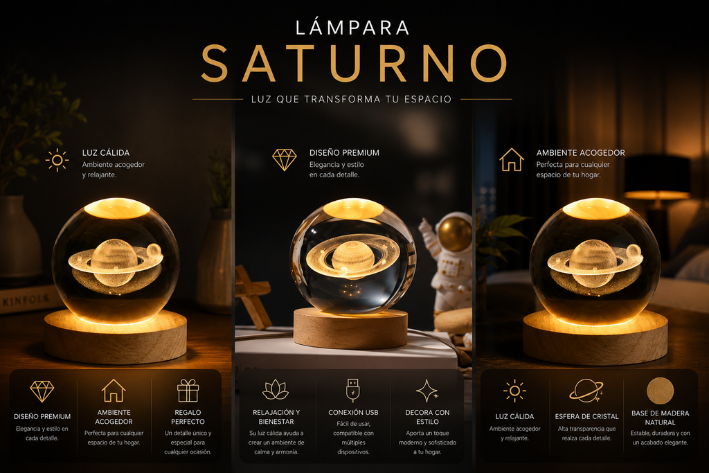 LAMPARA ESFERA SATURNO 🪐